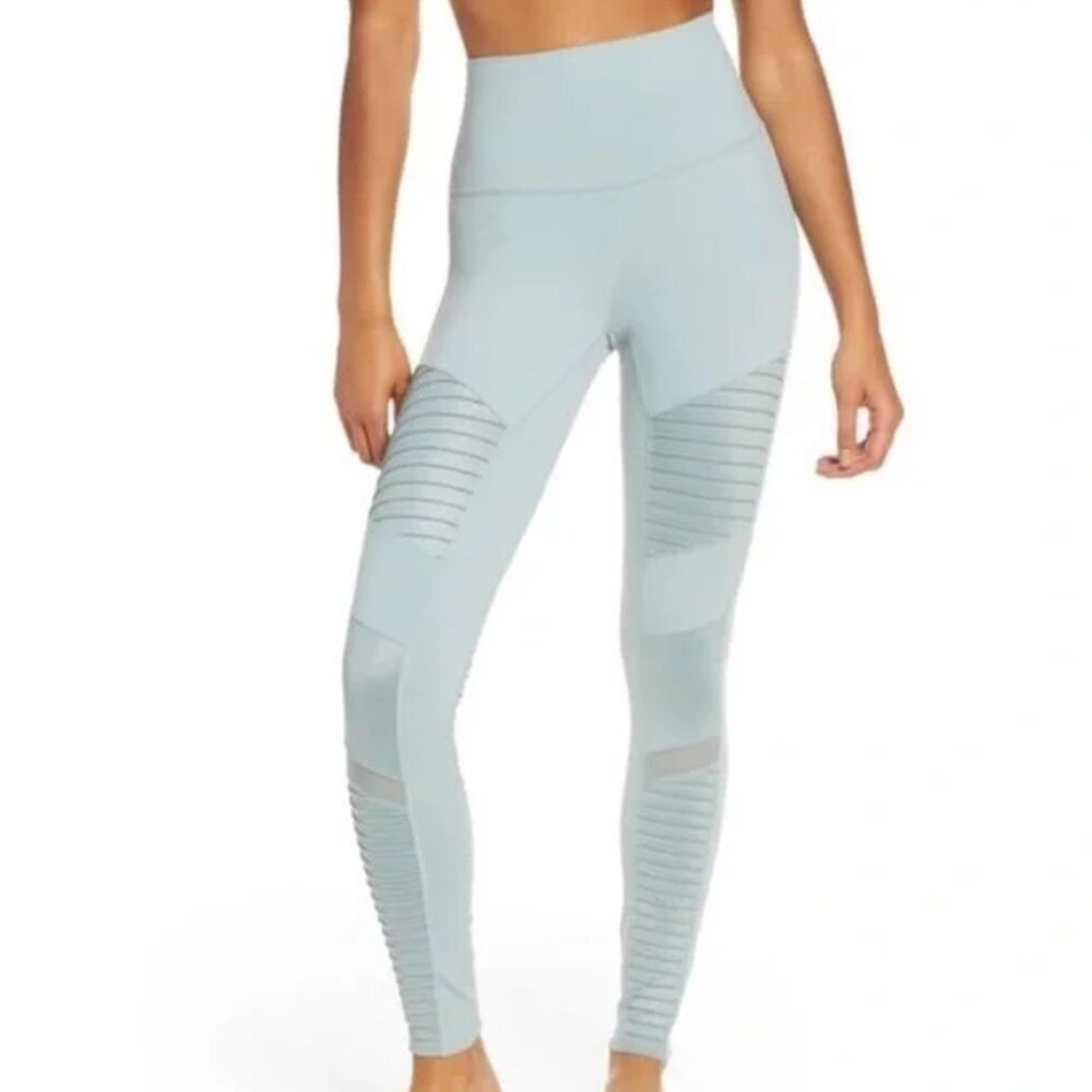Alo Yoga High Waist Moto Leggings in Laurel